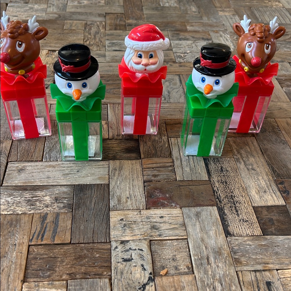 Hilco Double Bubble Christmas Bubblegum Containers Bobble Heads Vintage